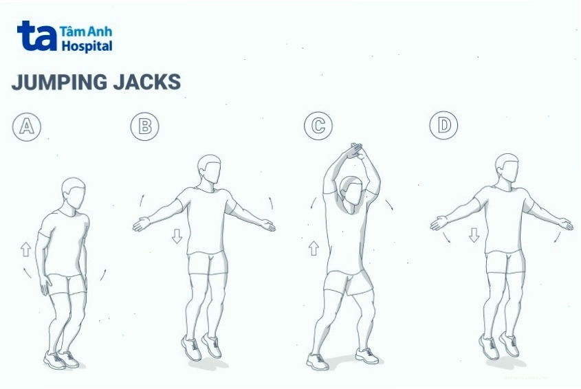 Người thực hiện động tác Jumping Jack