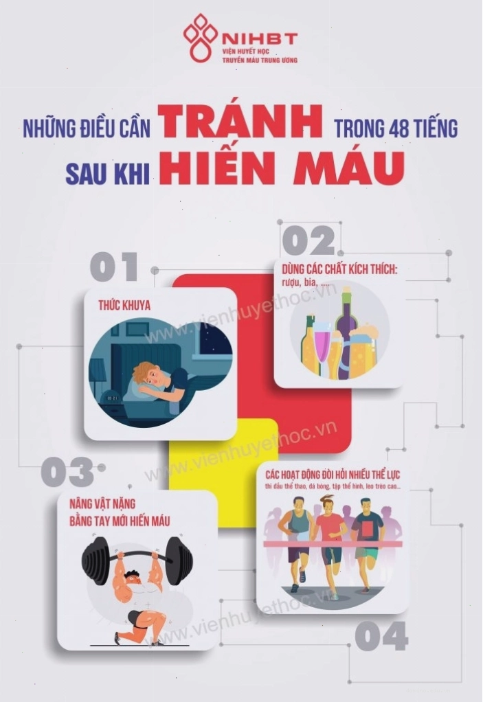 Những điều cần tránh sau khi hiến máu 48 tiếng để đảm bảo sức khỏe