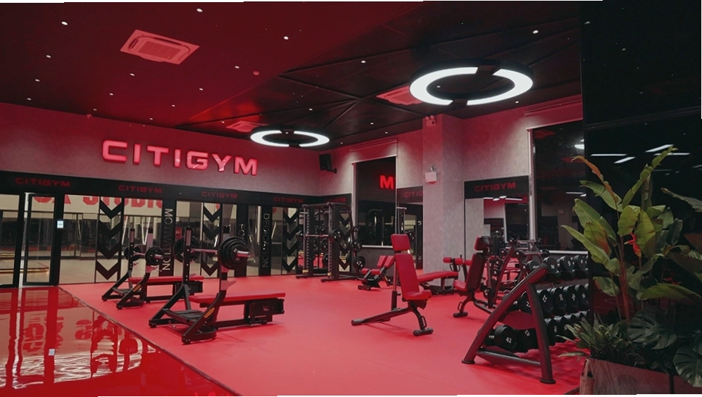 Nội thất hiện đại bên trong phòng tập Citigym Điện Biên Phủ
