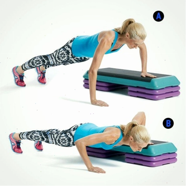 offset pushup crossover – Hít đất trên bục