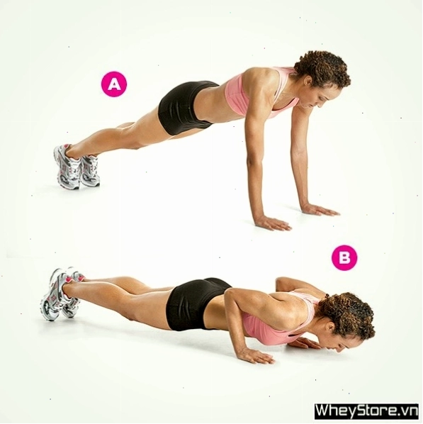 Plank nâng tạ đơn cho nữ tập tăng vòng 1