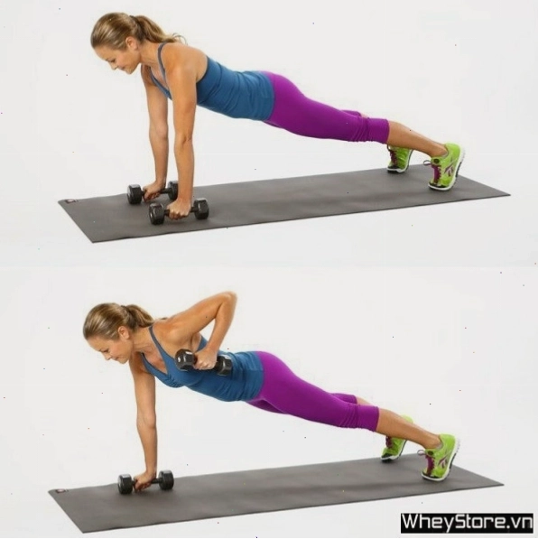 Plank nâng tạ tác động lên cơ ngực và cơ tay