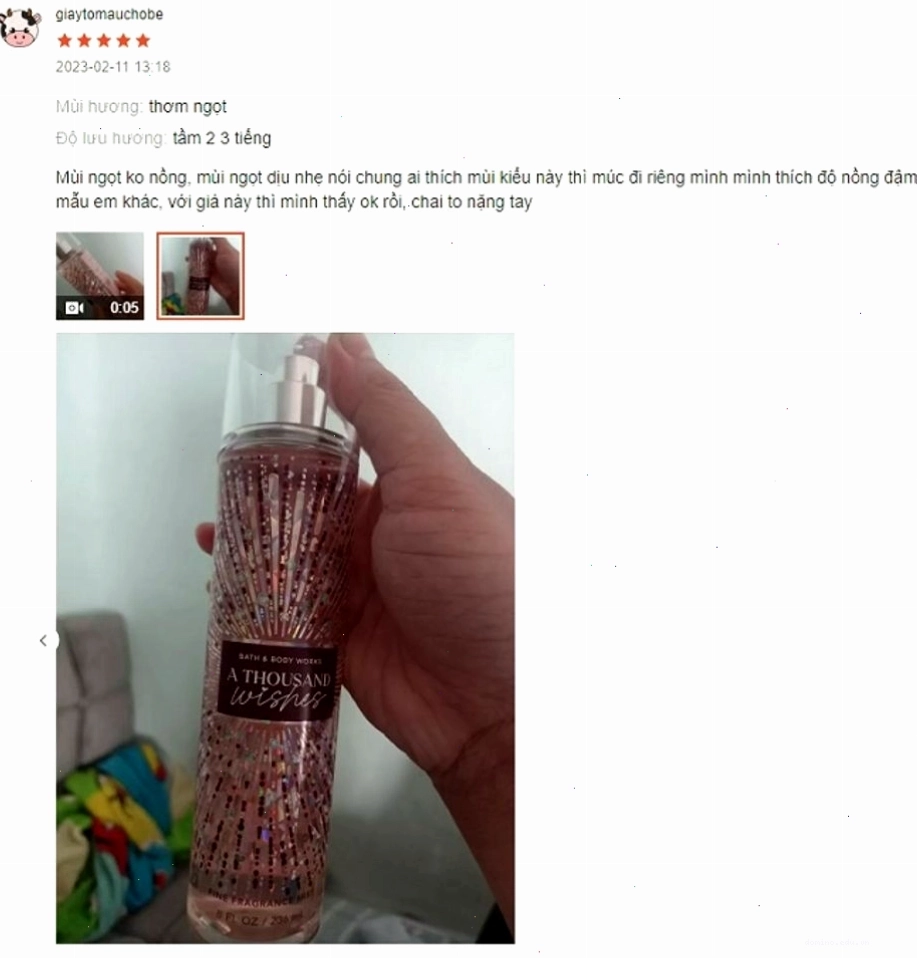 Review Body mist A Thousand Wishes