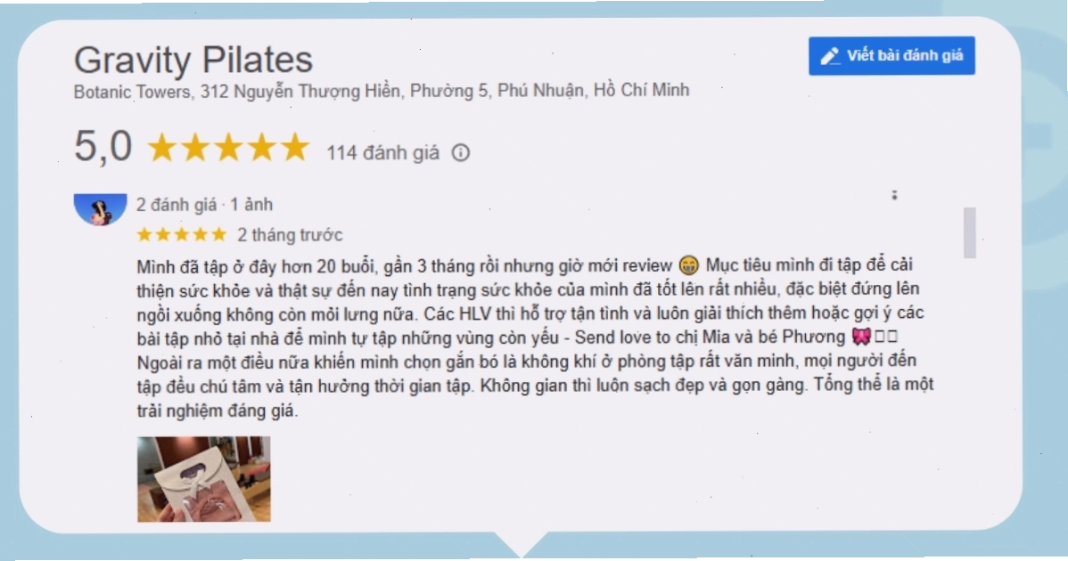 Review khách tập tại Gravity Pilates