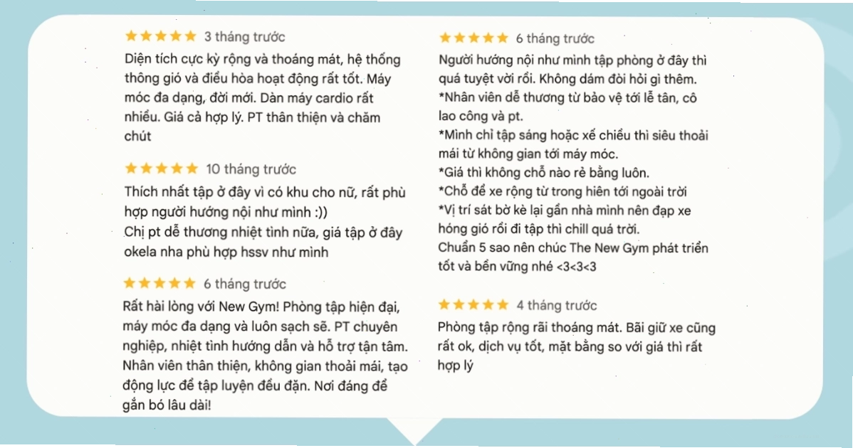 Review phòng tập The New Gym, một trong những địa điểm tập luyện phổ biến