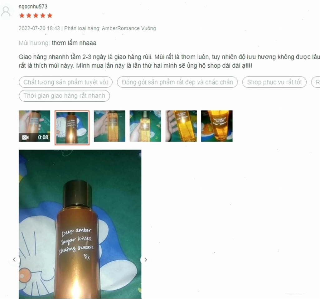 Review Victoria's Secret Body Mist Amber Romance
