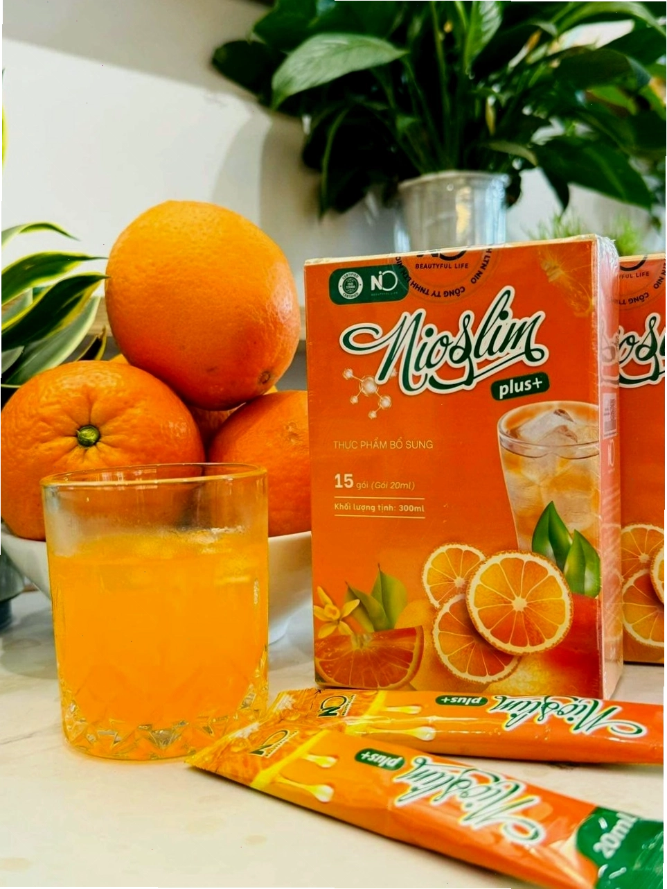 Siro Giảm Cân Nio Slim Plus+ hộp 15 gói