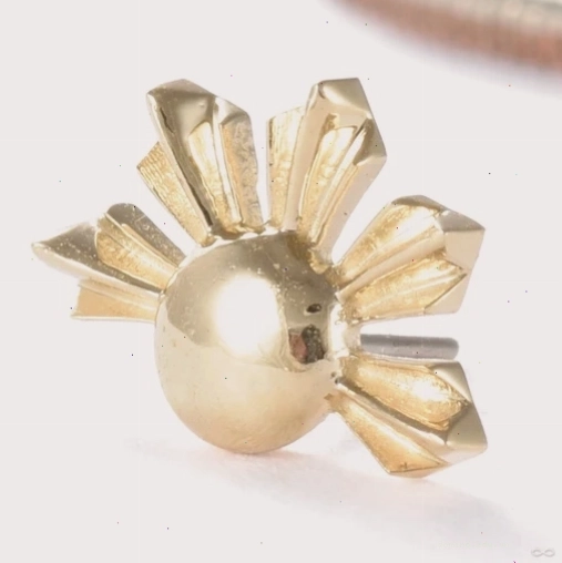 Sovereign Sun Fan Press-fit End in Gold from Regalia - Trang sức biểu tượng mặt trời