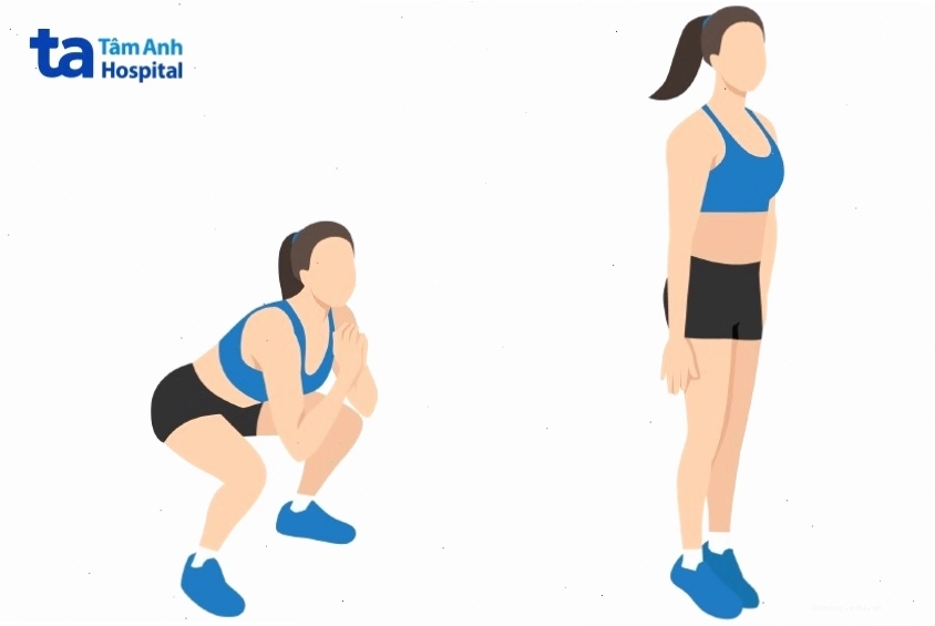 Squat jack đốt mỡ thân dưới và tăng cường sức mạnh cho đôi chân