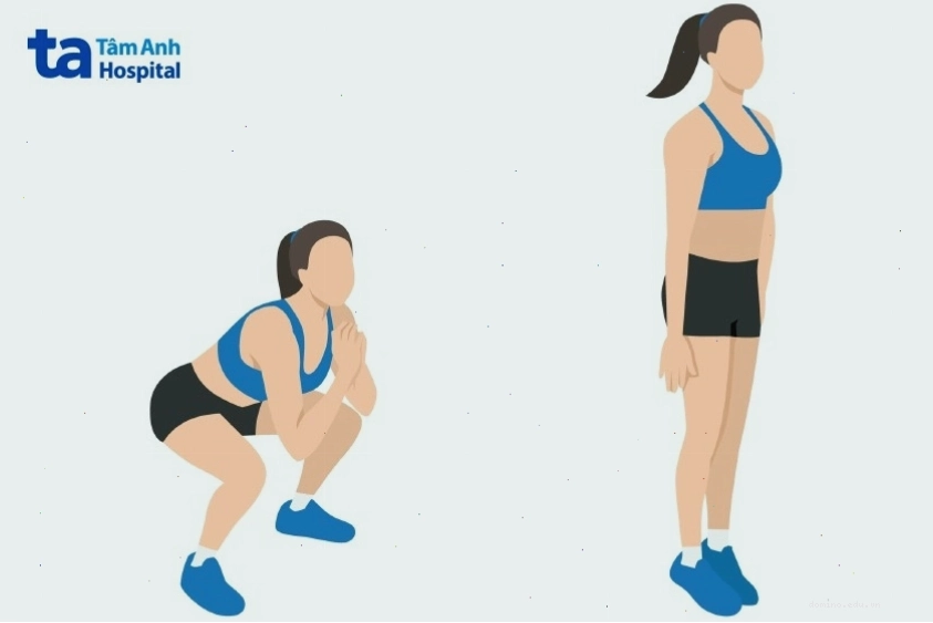 Squat Jack là bài tập cardio đốt mỡ thân dưới