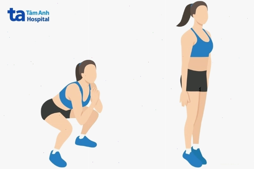 Squat jack là bài tập đốt mỡ thân dưới hiệu quả