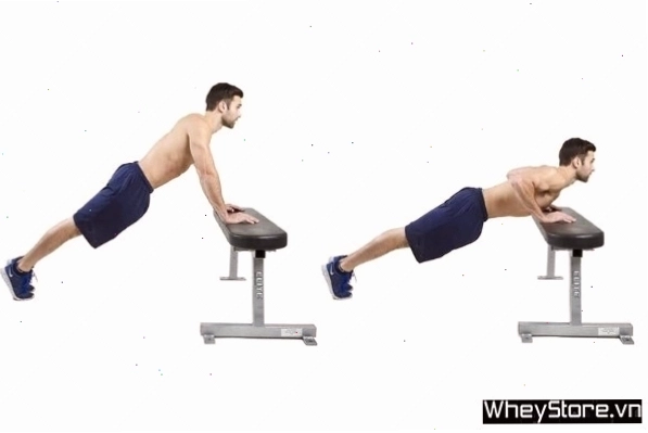 Tập cơ ngực trên tại nhà với Decline Push Up