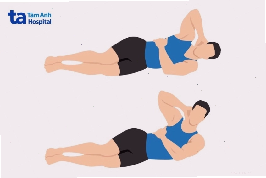 Tập cơ xiên với bài gập bụng nghiêng