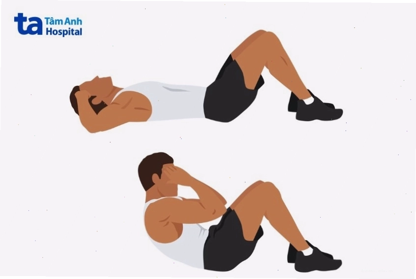 Tập động tác sit up để tăng cường sức mạnh cơ bụng