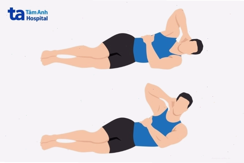 Tập luyện động tác gập bụng nghiêng để giảm mỡ eo