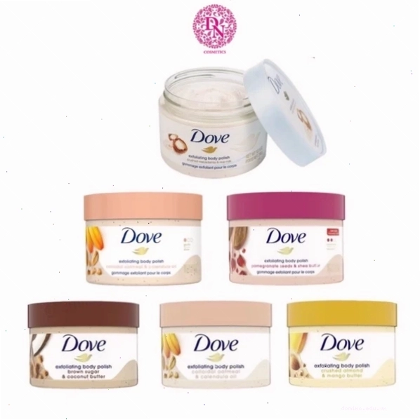 Tẩy tế bào chết cơ thể Dove Exfoliating Body Polish Bản Mỹ hương Dừa