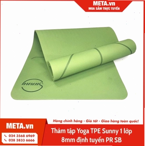 Thảm tập Yoga TPE Sunny 1 lớp 8mm định tuyến PR SB