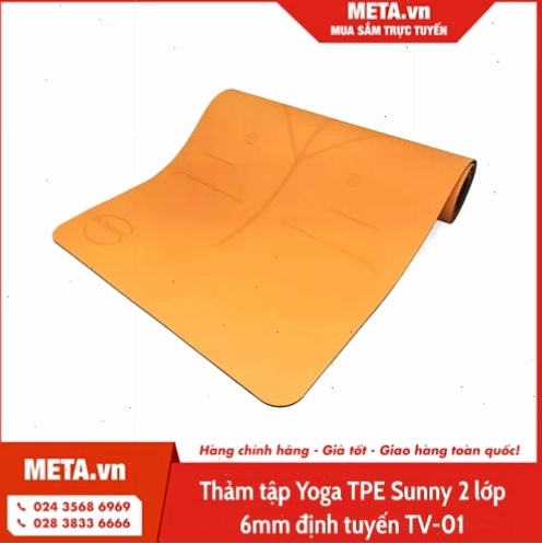 Thảm tập Yoga TPE Sunny 2 lớp 6mm định tuyến TV-01
