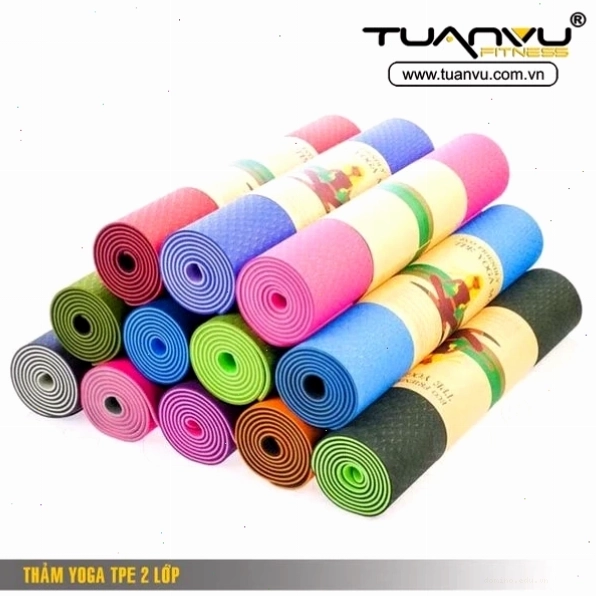 Thảm yoga PVC 6mm 1 lớp màu xanh lá cây