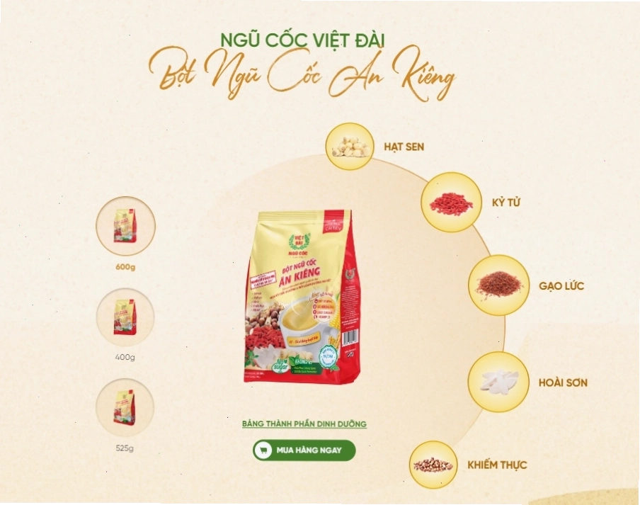 Thành phẩm bột ngũ cốc giảm cân tự làm tại nhà