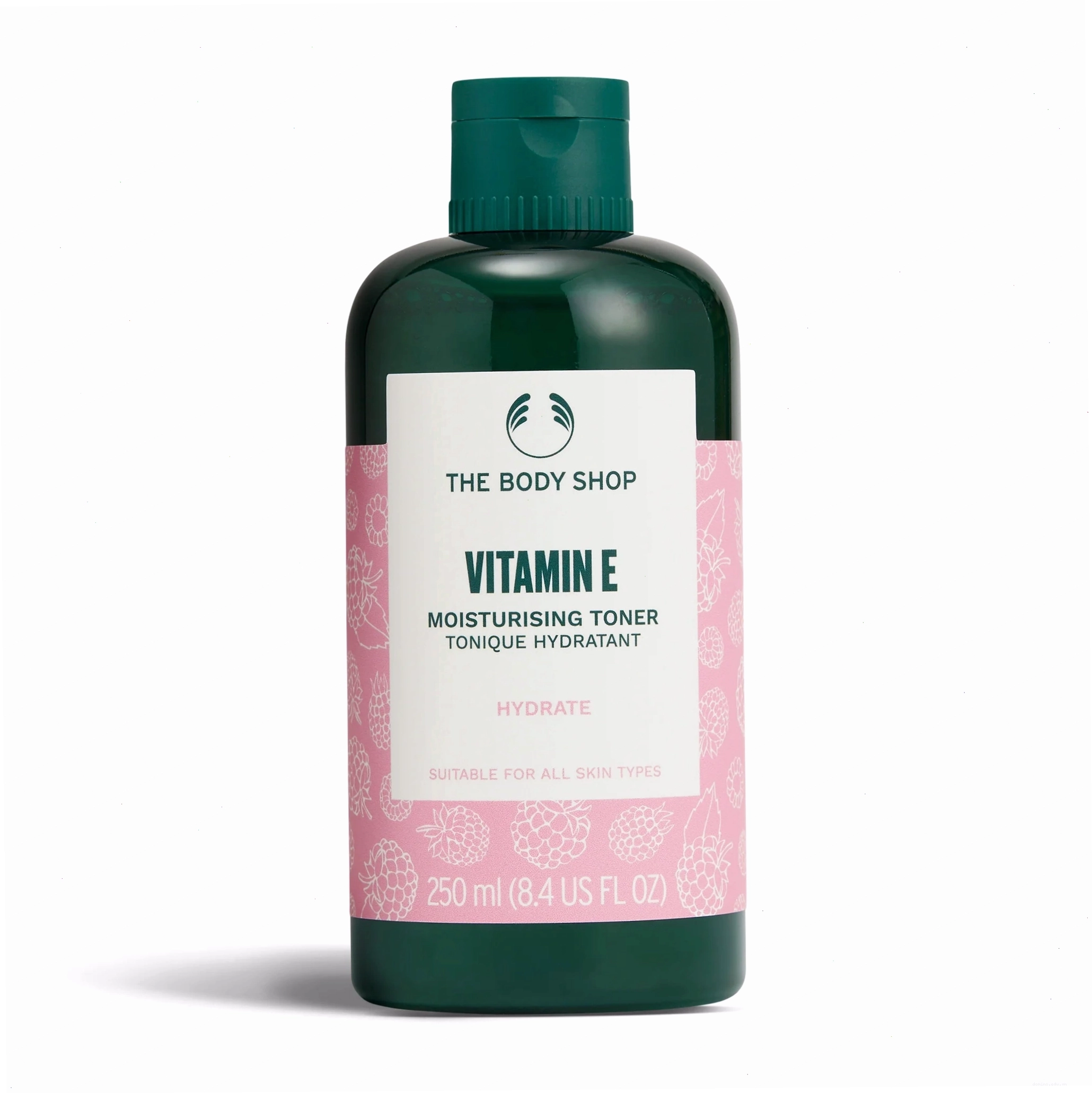 The Body Shop Vitamin E Moisturising Toner 250 ML trên nền trắng sạch sẽ
