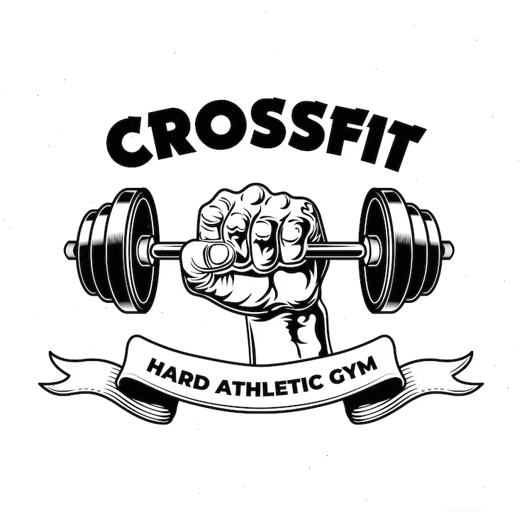 Thiết kế logo gym cổ điển với hình ảnh vận động viên cử tạ