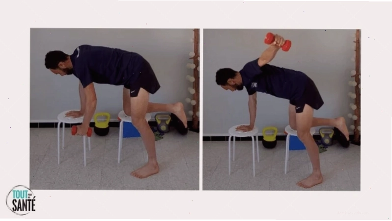 Thực hiện bài tập Bend over side-raise với tạ đơn