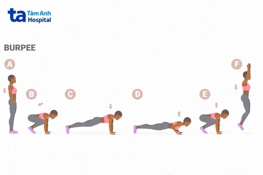 Thực hiện bài tập Burpee để giảm mỡ bụng