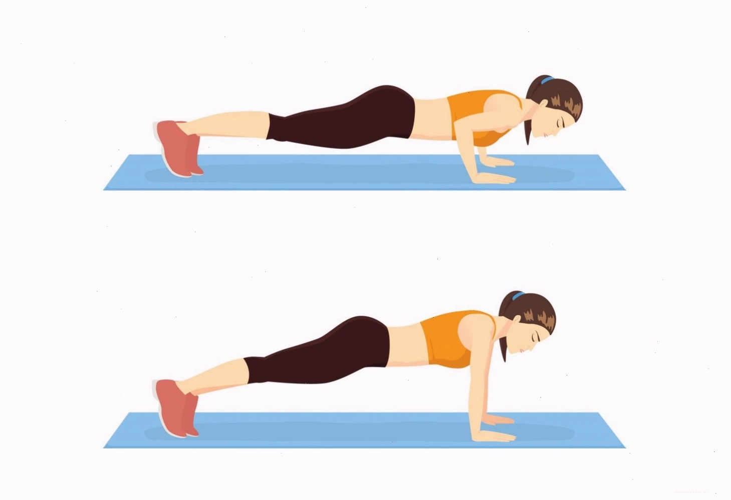 Thực hiện bài tập chống đẩy đúng kỹ thuật để giảm mỡ vòng 1