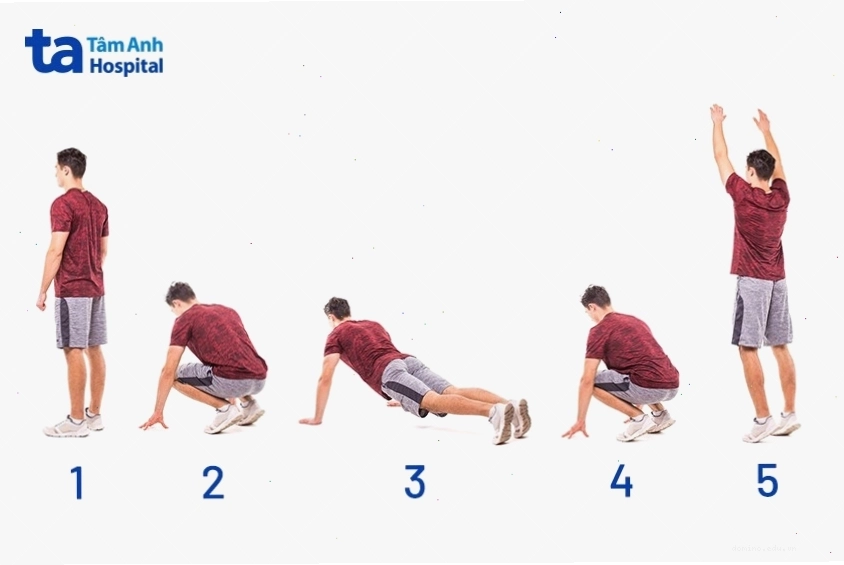 Thực hiện các động tác tập burpee chuẩn xác để giảm cân toàn thân