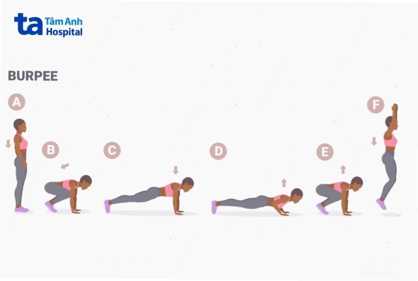 Thực hiện động tác burpee chuẩn xác để giảm mỡ bụng