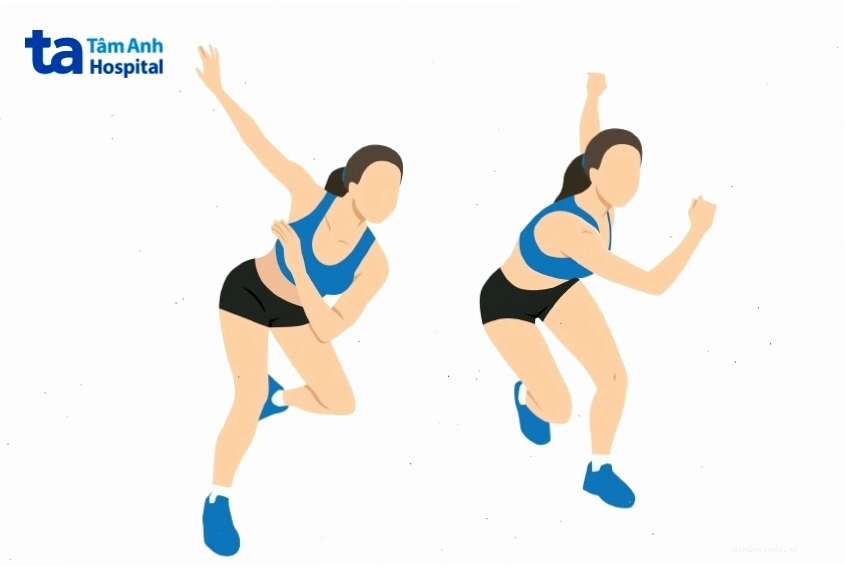 Thực hiện động tác skater jump giảm mỡ