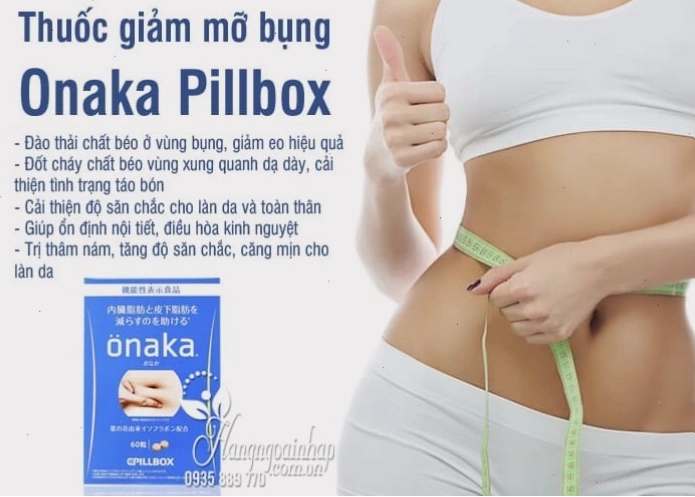 Thuốc giảm mỡ bụng Onaka Pillbox Nhật Bản 60 viên