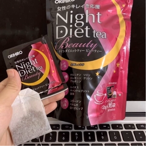 Trà túi lọc Orihiro Night Diet Tea Beauty với bao bì bắt mắt