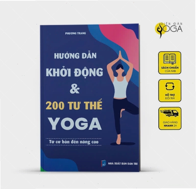 Trang bìa sách Hướng dẫn khởi động & 200 tư thế Yoga