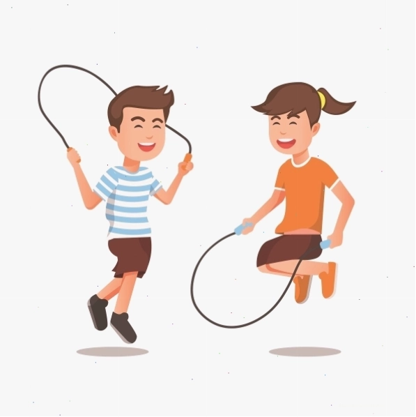 Trẻ em nhảy dây như một bài tập tăng chiều cao đơn giản