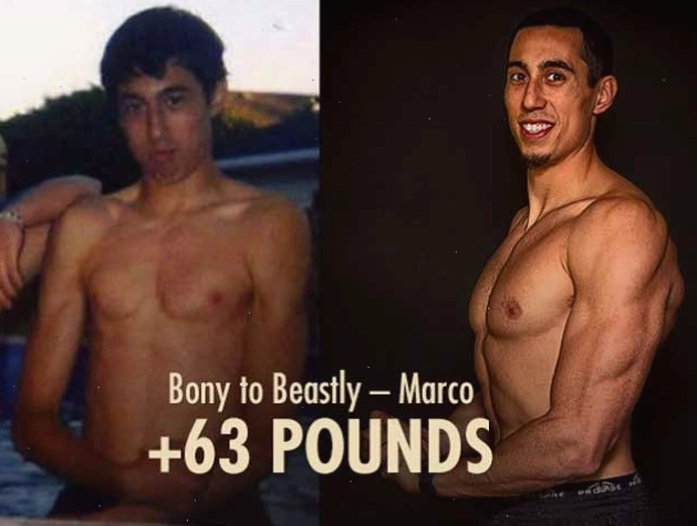 Trước và sau khi Marco Walker-Ng xây dựng cơ bắp từ thể trạng ectomorph gầy