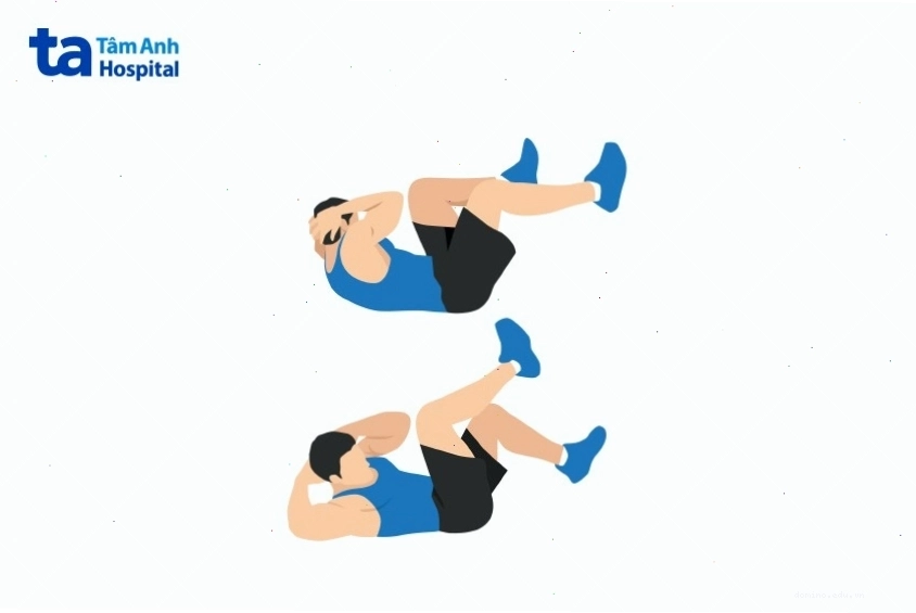 Tư thế đạp xe trên không mô tả bài tập gập bụng đạp xe giảm mỡ bụng