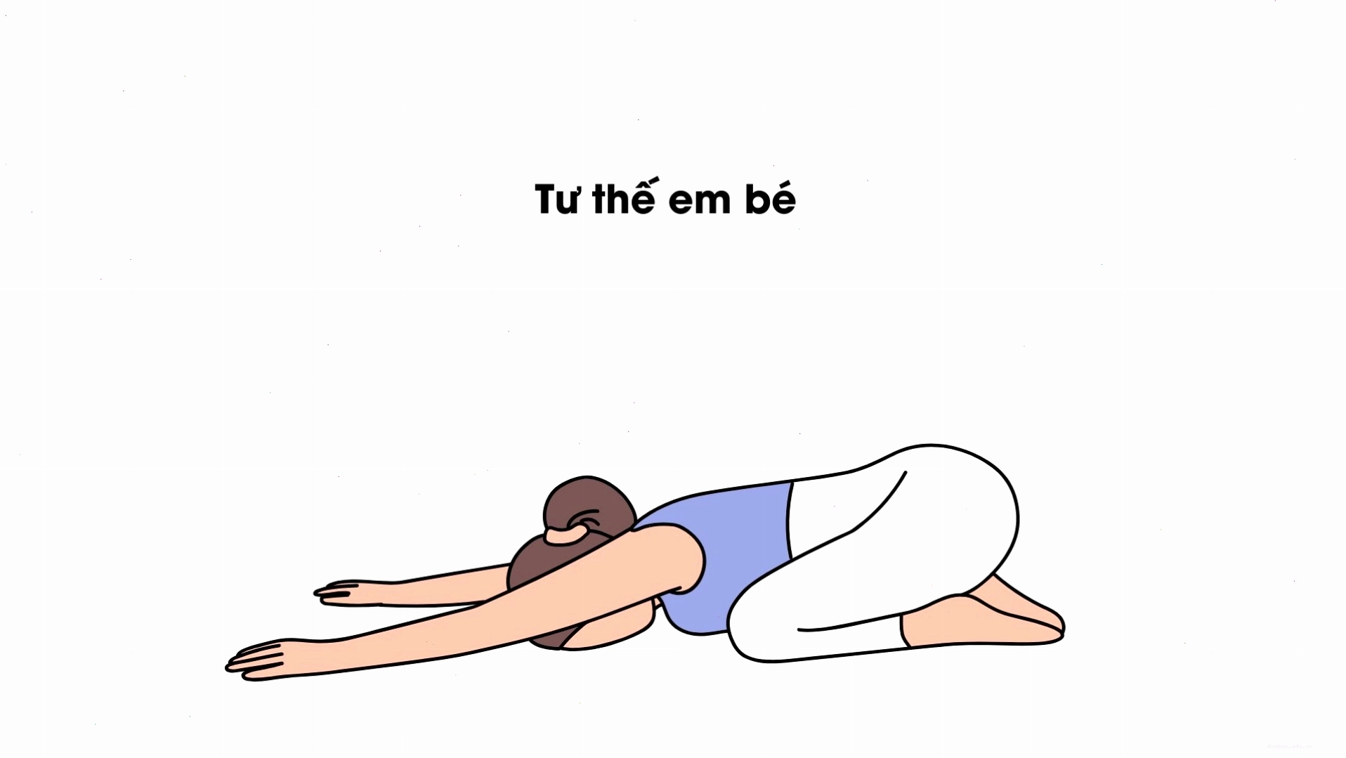 Tư thế em bé thư giãn cho vai gáy