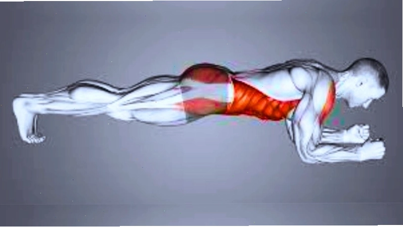 Tư thế plank yêu cầu các cơ siết chặt để giữ thăng bằng
