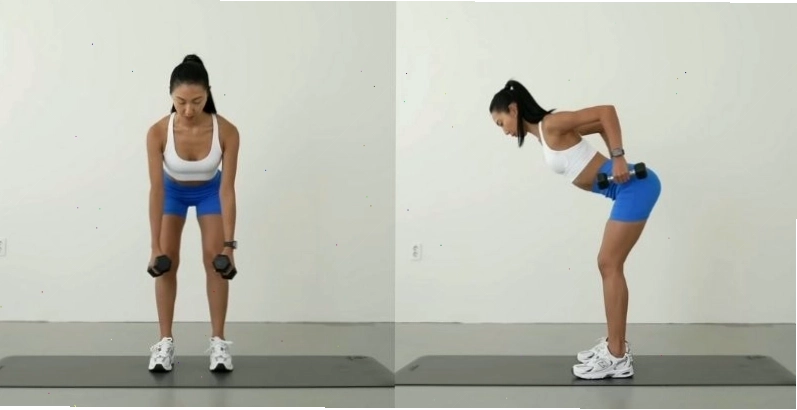 Tư thế thực hiện bài tập Bent Over Row với tạ đơn