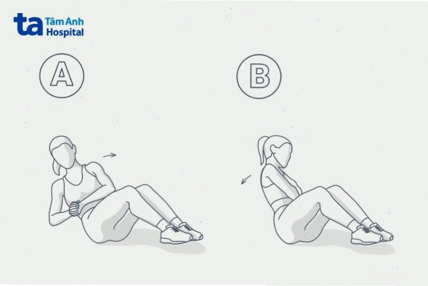 Vặn người kiểu Nga (Russian twist) cho cơ bụng săn chắc