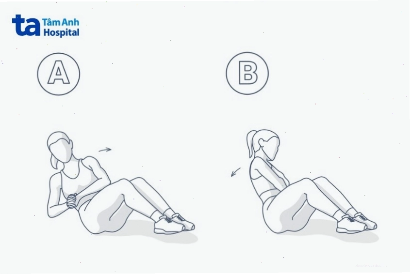 Vặn người kiểu Nga với tạ giúp tăng cường sức mạnh cơ xiên
