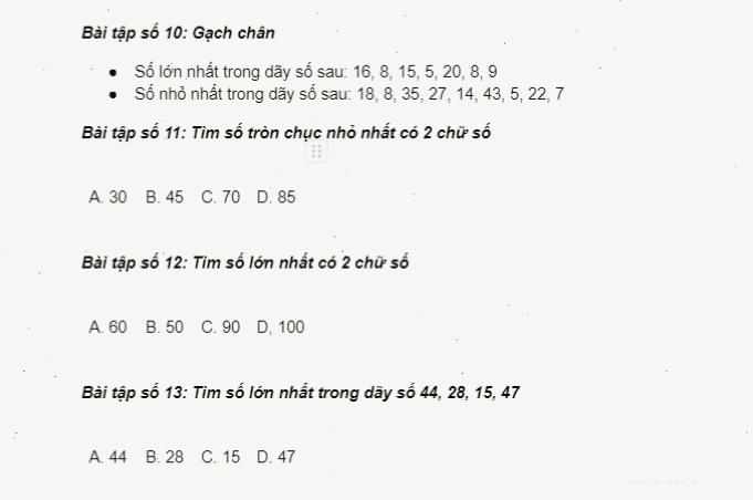 Ví dụ bài tập điền dấu so sánh >, <, =