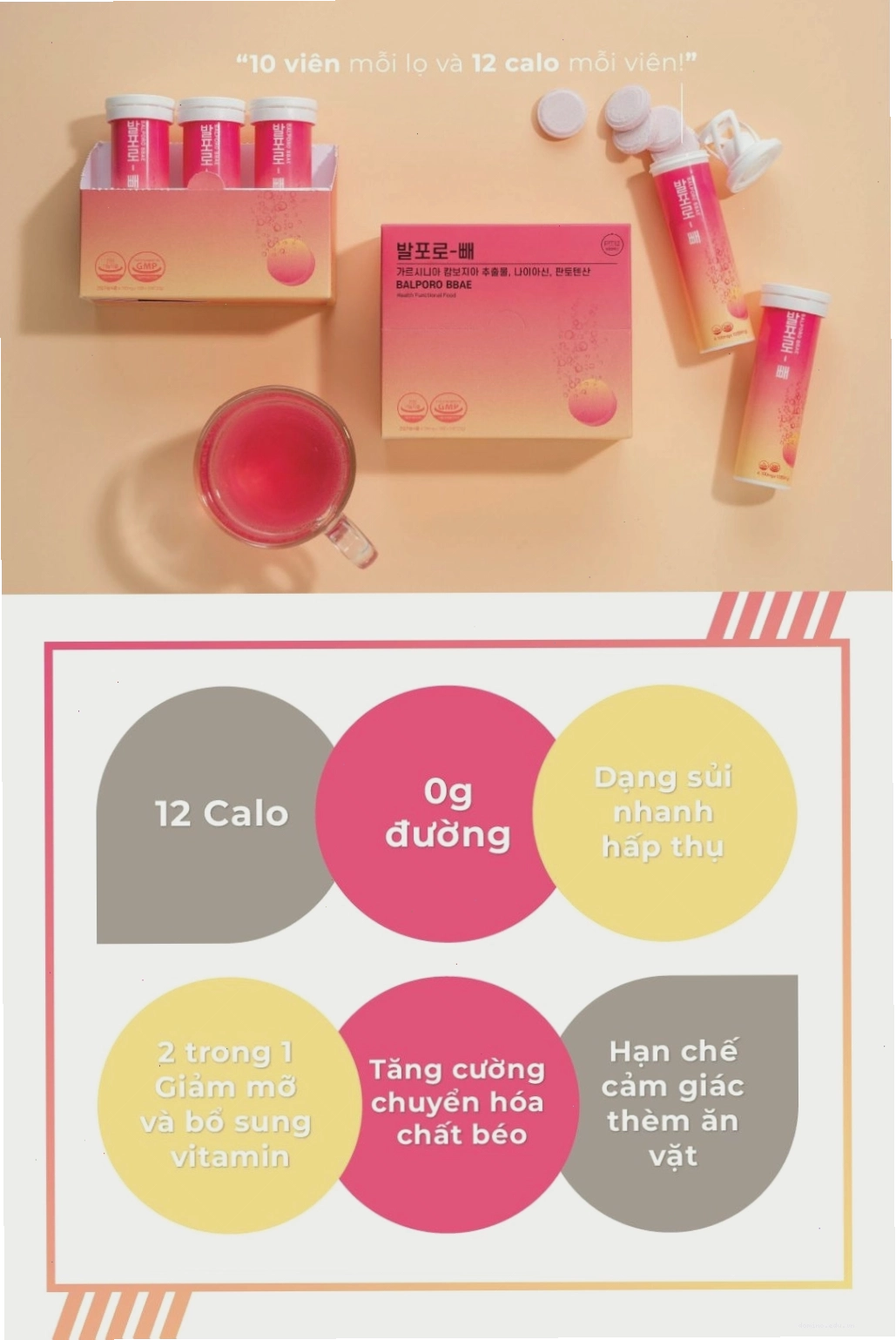 Viên sủi giảm cân Balporo BBae chính hãng Hàn Quốc
