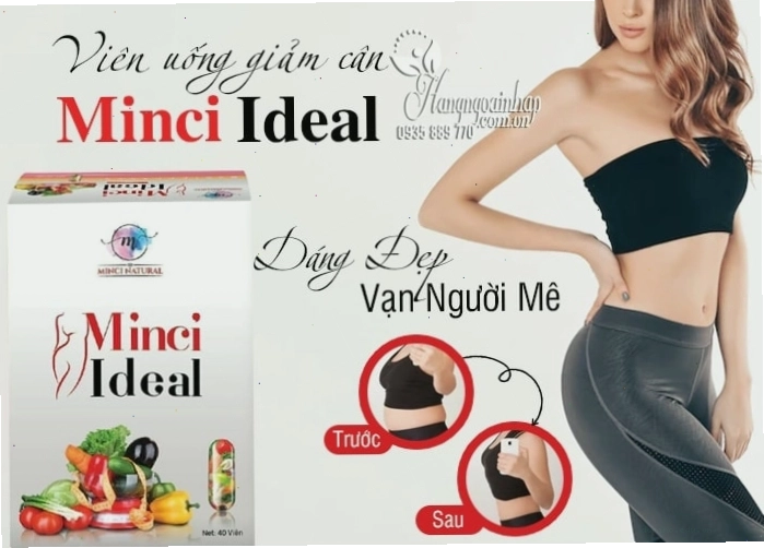 Viên uống giảm cân Minci Ideal hộp 40 viên làm từ thảo mộc tự nhiên