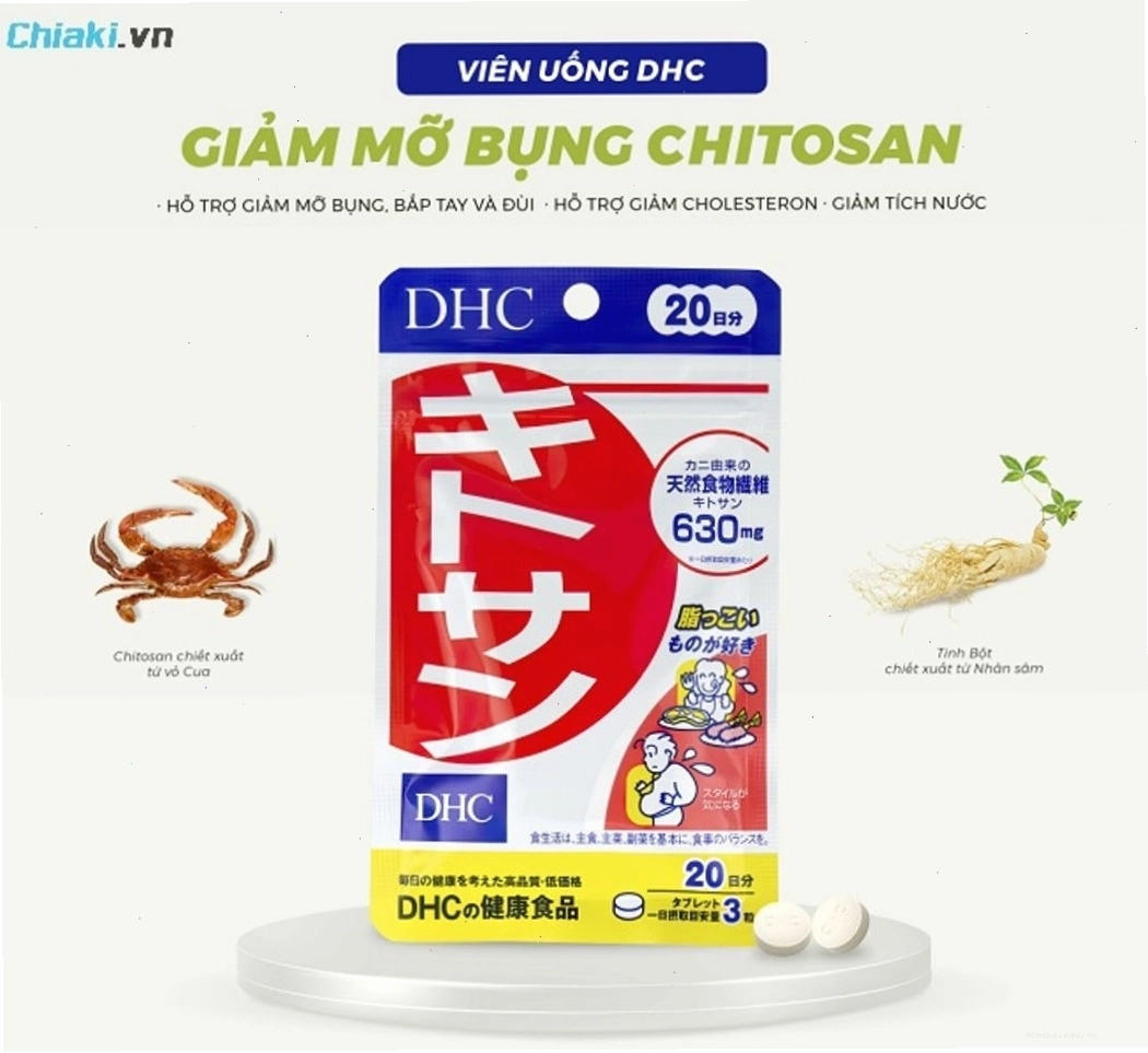 Viên uống Nhật Bản DHC Chitosan hỗ trợ giảm mỡ bụng