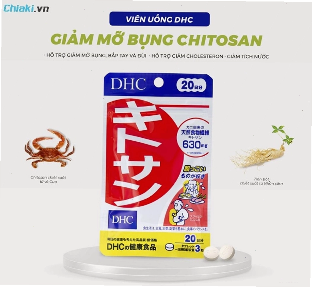 Viên uống Nhật Bản DHC Chitosan hỗ trợ giảm mỡ bụng