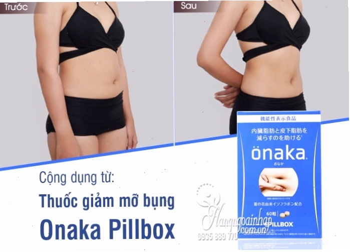 Viên uống Onaka Pillbox Nhật Bản 60 viên hỗ trợ giảm mỡ bụng hiệu quả