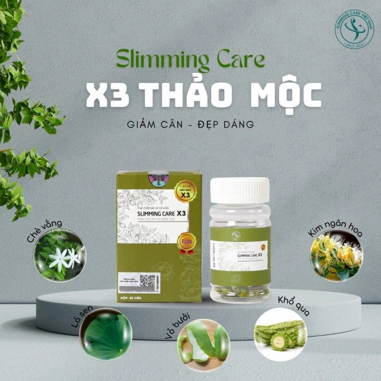 Viên uống Slimming Care x3: Giải pháp hỗ trợ giảm cân hiệu quả từ thảo mộc